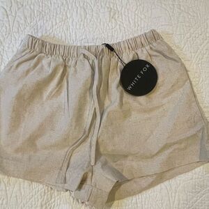 White Fox Boutique Cream Athletic Shorts Elastic Waist